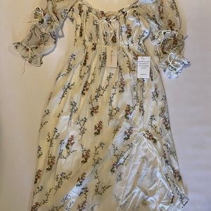 For Love and Lemons Midi Peasant Dress